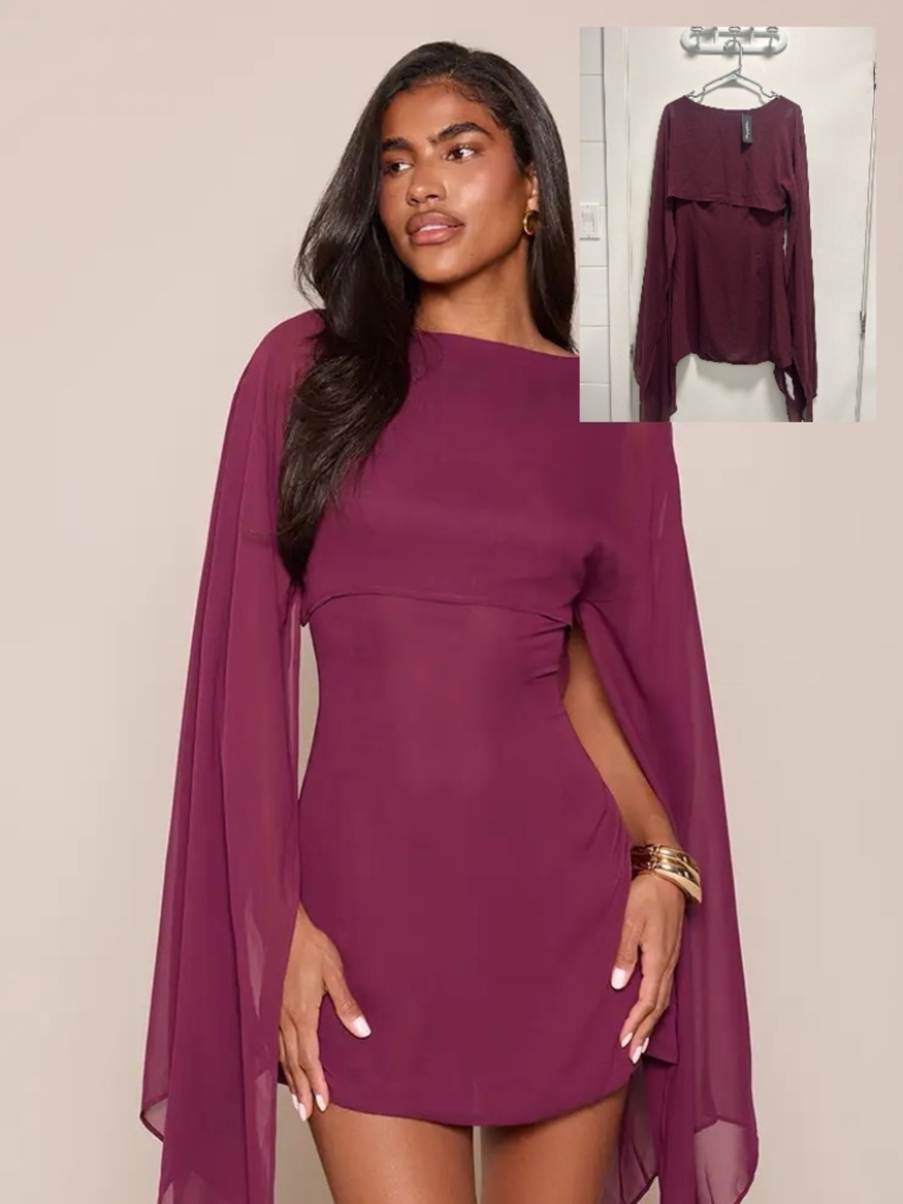 PLT PLUM CAPE DETAIL MINI DRESS US size 8